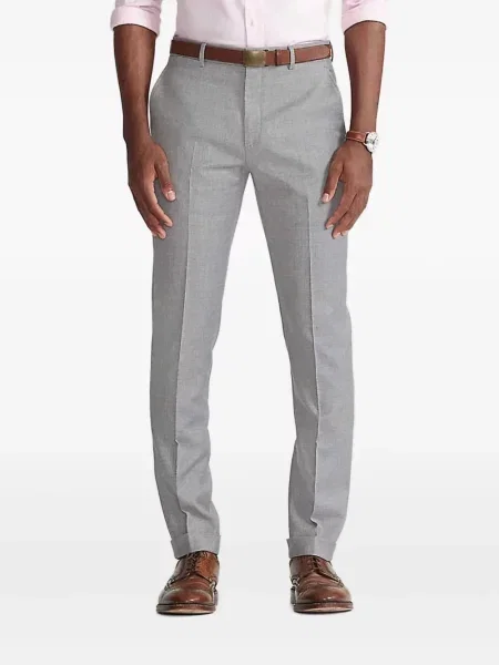 Marynarka Polo Ralph Lauren w kratkę garniturowa skórzana brązowa