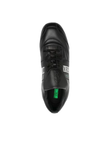 Sneakersy Bikkembergs skórzane na ramiączkach z logo czarne