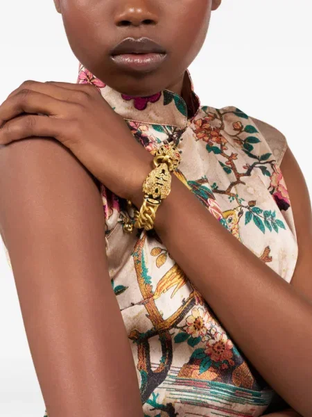 Brăţară Roberto Cavalli cu dungi de tigru auriu