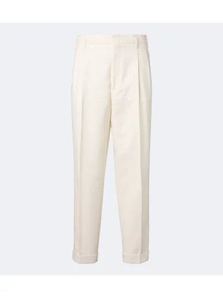 Pantaloni Brunello Cucinelli de lână alb