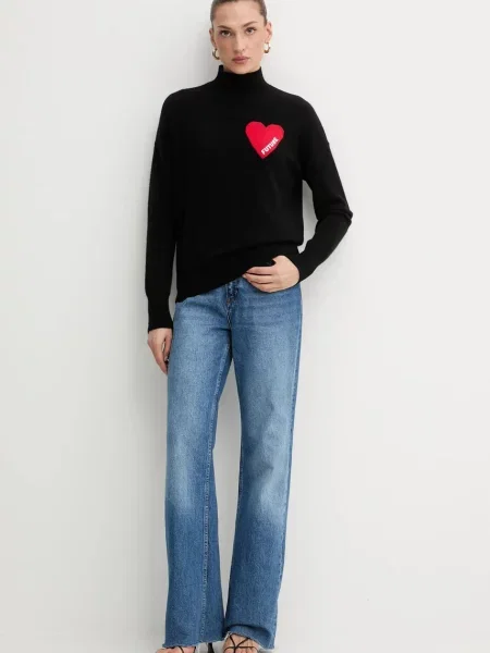 Светр з кашеміру FROM FUTURE легкий півгольф сірий