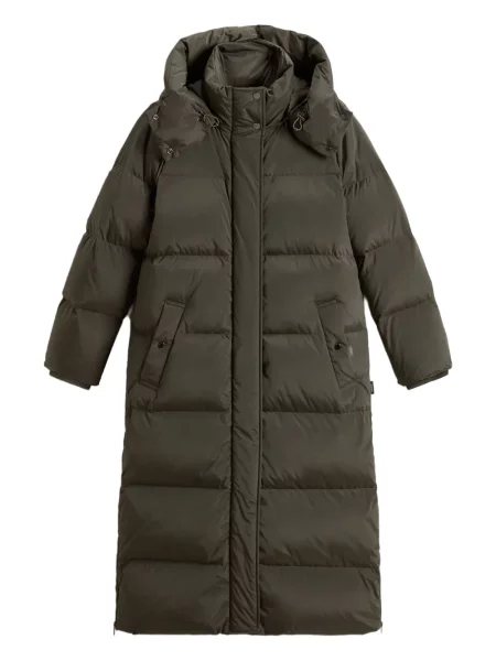 Długa parka Woolrich z kapturem zielona