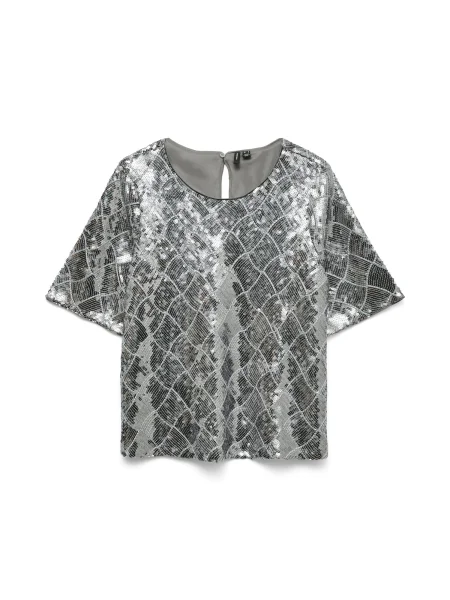 VERO MODA Bluză / argintiu gri