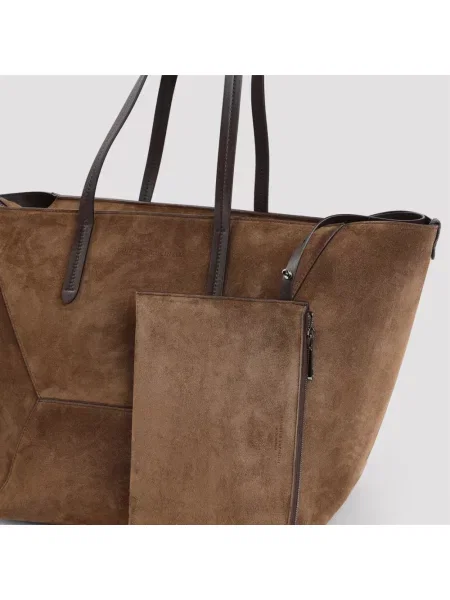 Shopperka Brunello Cucinelli zamszowa brązowa