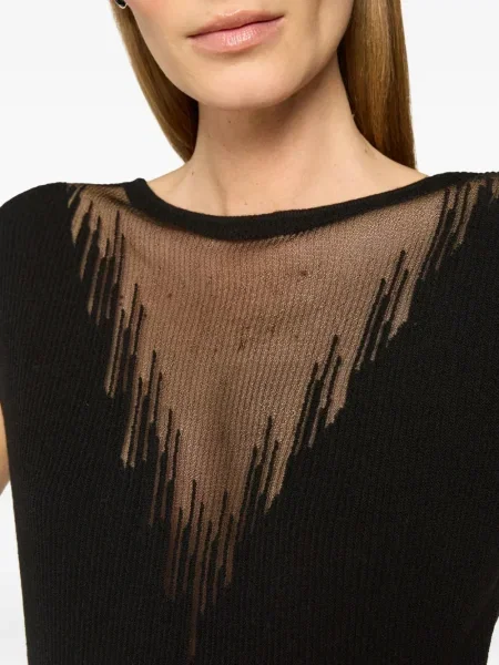 Top Genny transparente negru