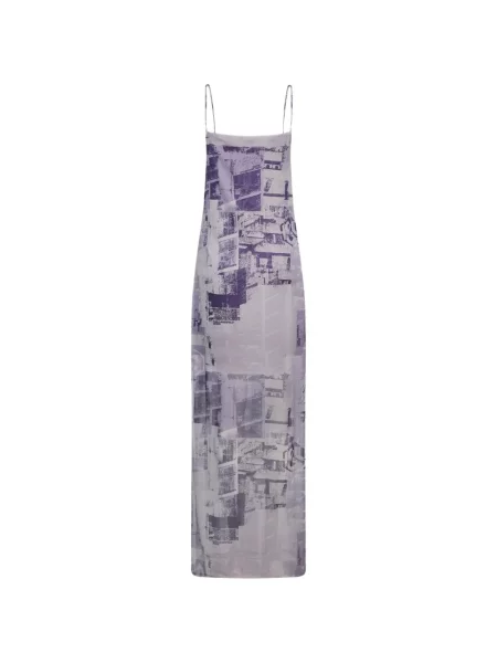 Rochie din denim Karl Lagerfeld Jeans cu imagine violet