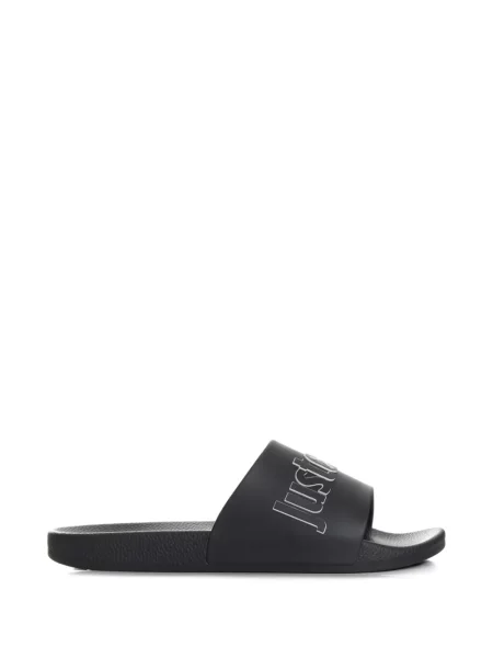 Papuci Just Cavalli cu imagine negru