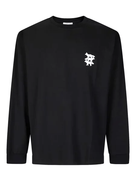 Dlouhé tričko Maison Kitsuné s potiskem černé