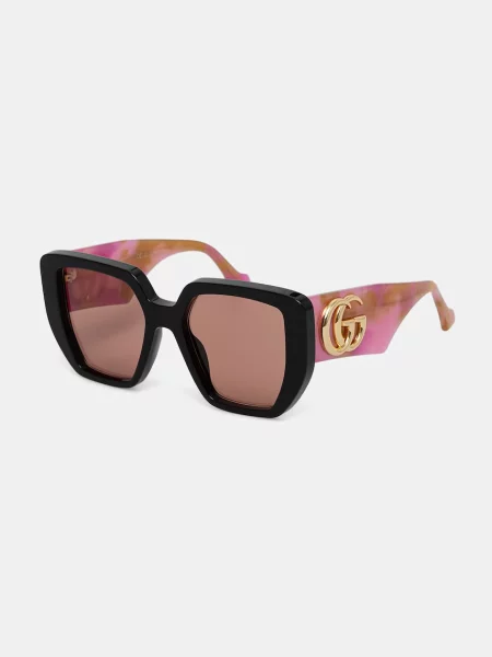 Gucci ochelari de soare pătrați pentru femei negru
