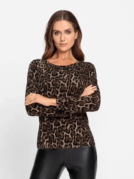 Heine Pulover rjava / svetlo rjava črna