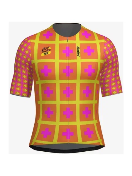 Koszulka rowerowa Tour de France Femmes avec Zwift Grand Départ Suisse Slim Fit S pomarańczowy