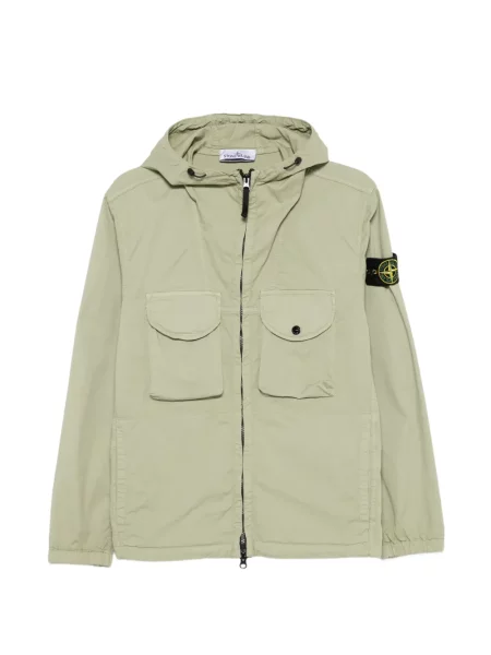 Kapucnis dzseki Stone Island strasszokkal zöld