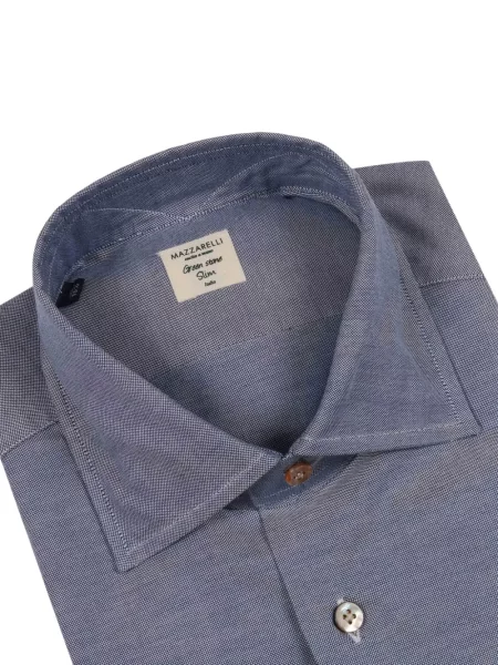 Cămașă Mazzarelli din țesătură twill albastru