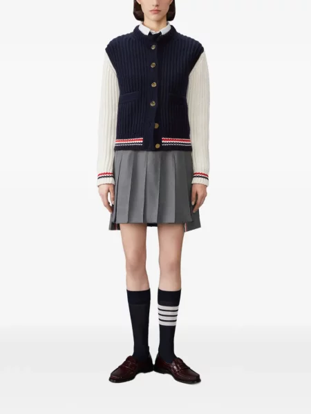 Cardigan Thom Browne din cașmir chunky albastru