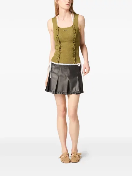 Top Miu Miu de mătase verde