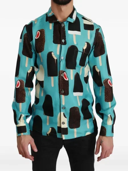 Cămașă Dolce & Gabbana cu imagine albastru