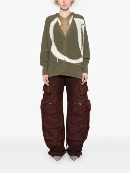 Cardigan Off-white cu autograf alb