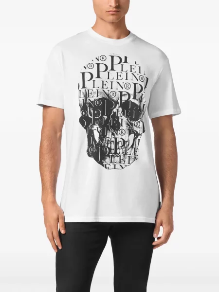 Raštuotas marškinėliai Philipp Plein balta
