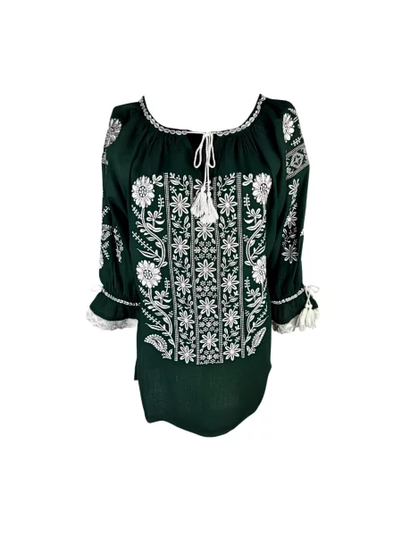 Rody’s forever Bluză tradițională Oktoberfest Damenbluse grün/weiß XL' verde