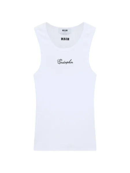 Žebrovaná košile Msgm bílá