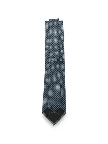 Cravată Brioni cu imprimeu geometric negru