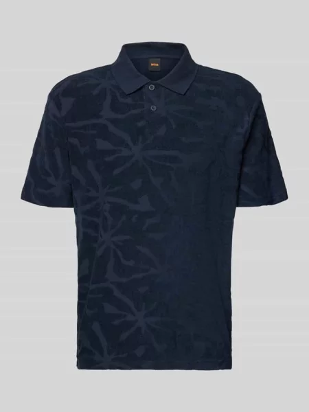 Boss Koszulka Polo Z Frotte Flower blau