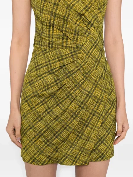 Rochie Alessandra Rich în carouri de costum galben