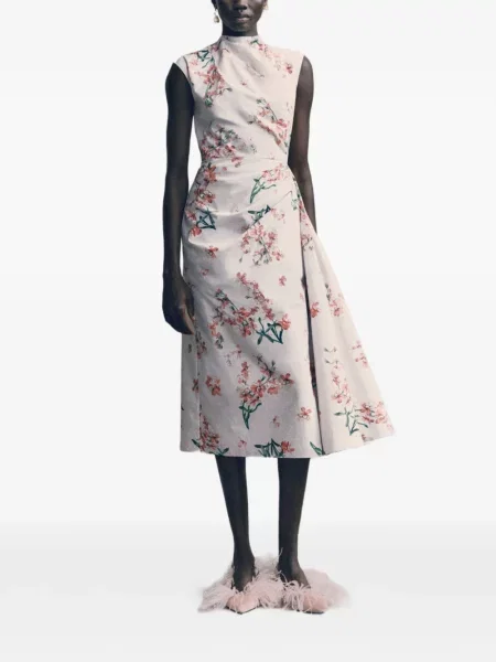Rochie Erdem cu model floral cu imagine drapată