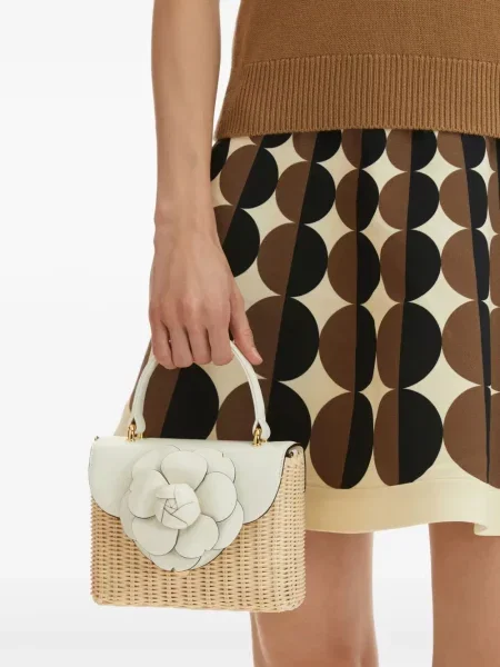Geantă Oscar De La Renta cu model floral alb