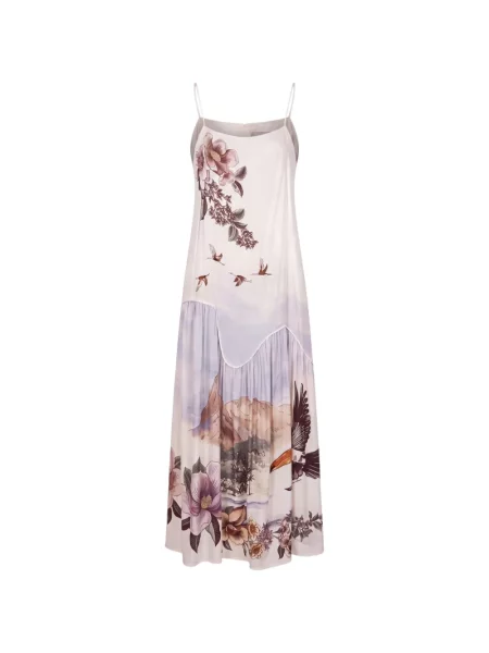 Rochie maxi Farm Rio fără mâneci alb