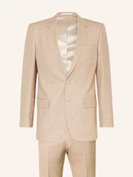 Boss Oblek Slim Fit open beige béžový