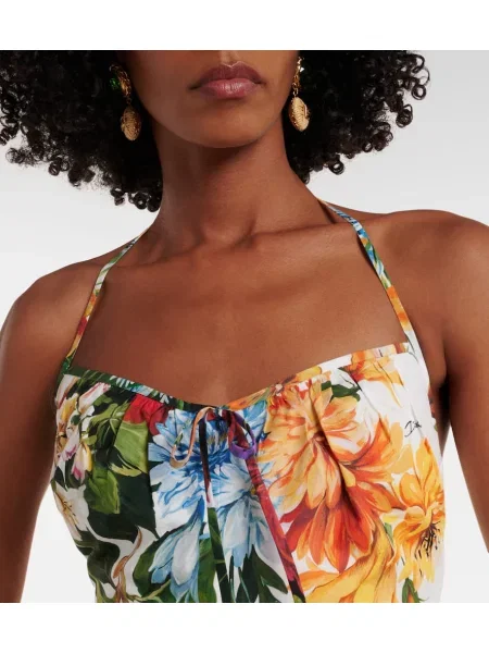 Top Dolce&gabbana cu model floral din poplin