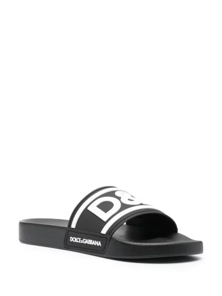 Raštuotos šlepetės Dolce & Gabbana juoda
