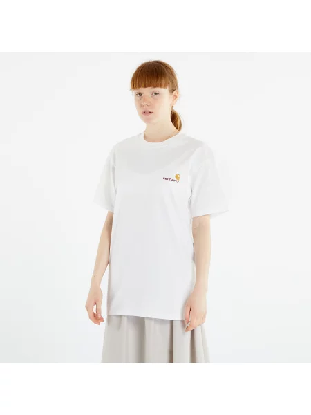 Carhartt WIP Tričko American zlatá / tmavočervená biela