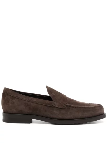 Pantofi loafer Tod's din piele de căprioară maro