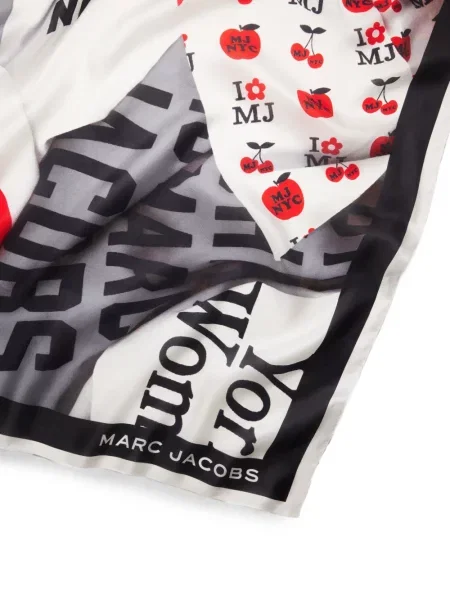 Fular Marc Jacobs de mătase alb