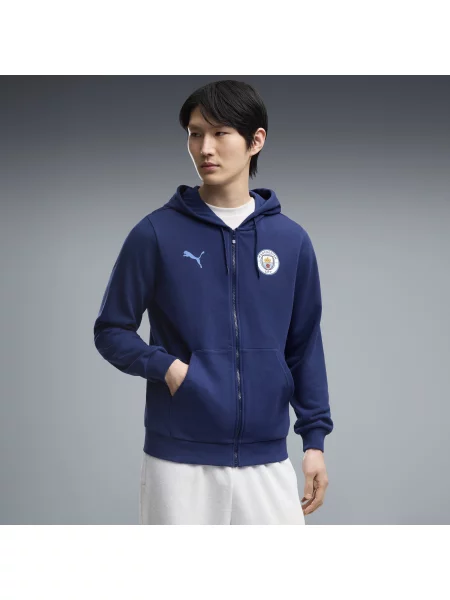 PUMA kurtka z kapturem Manchester City ftblCulture Odzież S niebieski