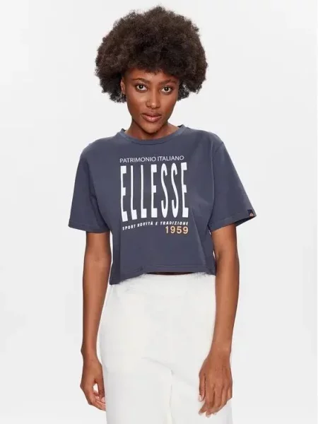 T-SHIRT KOSZULKA CROP ELLESSE niebieska
