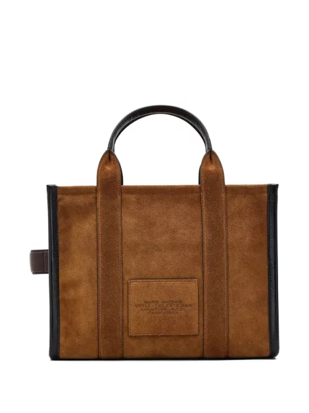 Geantă Marc Jacobs din piele de căprioară maro
