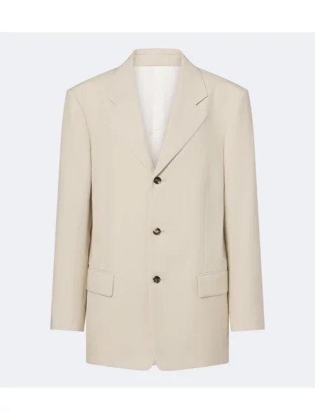 Sacou Bottega Veneta de lână cu dungi bej