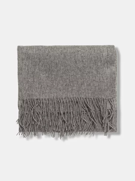 Шерстяной меланжевый шарф Answear.lab серый