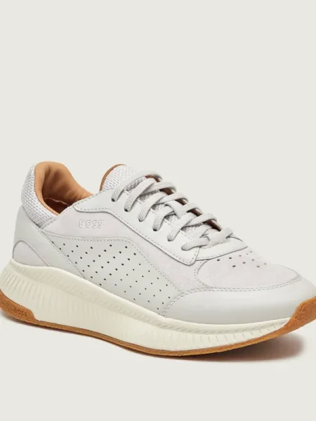 Sneakerși Boss din piele negru