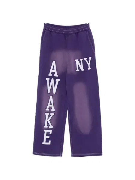 Pantaloni Awake Ny cu broderie violet