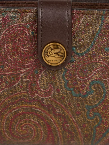 Portofel Etro cu model paisley maro