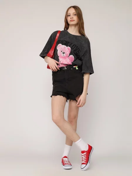 Шорти джинсові YUKI темно-сірий сірі