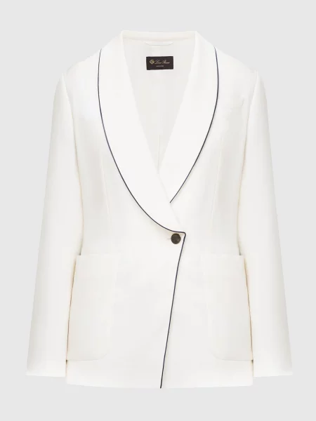 Світло-бежевий жакет з шовку і вовни Loro Piana бежевий