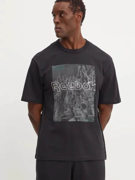 Тениска Reebok Classic с принт черно