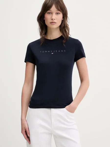 Kratka majica Tommy Jeans mornarsko modra