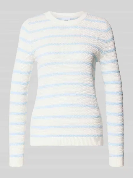 Sweter z dzianiny z okrągłym dekoltem model ‘DALO’ Vila