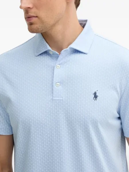 Tricou Polo Ralph Lauren tricotate cu decolteu în V lung verde